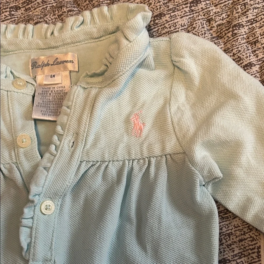 Ralph Lauren Lt Blue Baby Romper 6 Mo